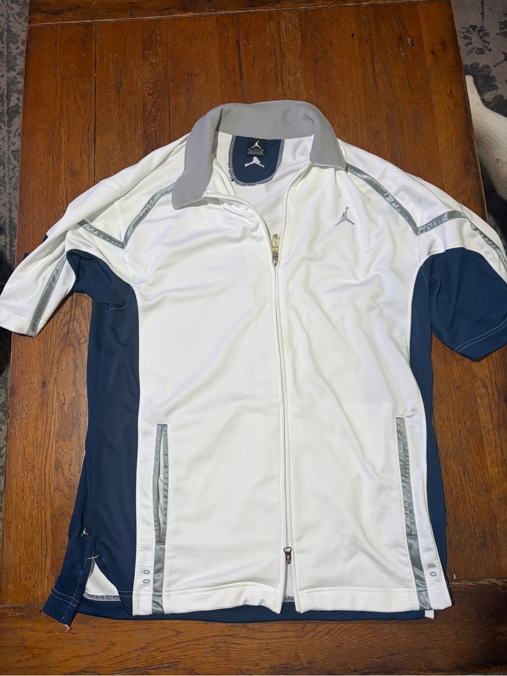 Jordan White & Navy Lightweight Full-Zip Jacket